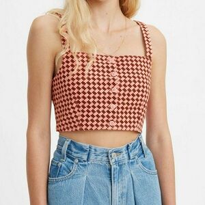 Levis Nadia Retro 70's Houndstooth Crop Top Size S